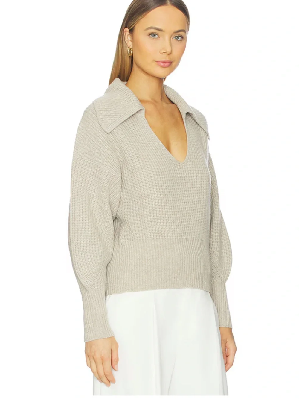 Nation LTD Ashton Pullover Moonbeam Heather Grey Color Merino Wool Size Small - Picture 9 of 10